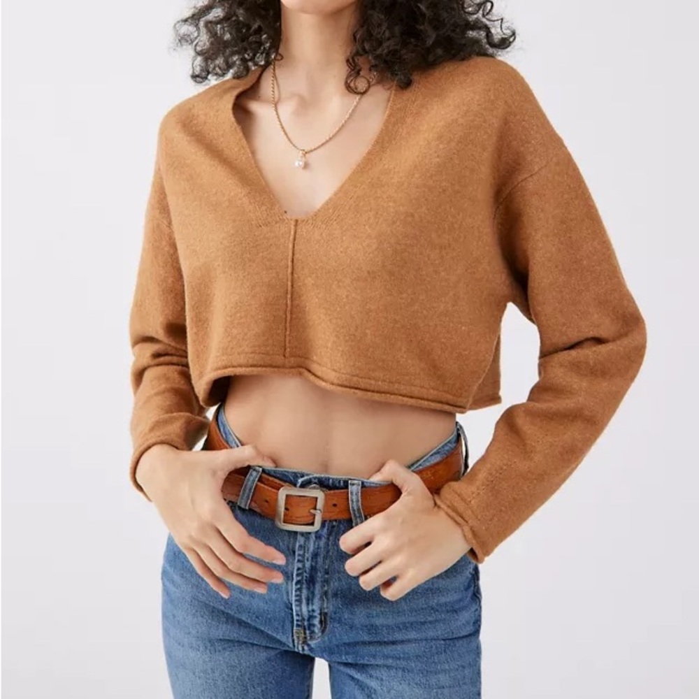 Urban Outfitters Brown V-Neck Sweater